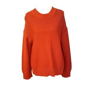 Everlane M Rust Sweater Oversized Boyfriend Tight Knit Sweater Preppy Staple